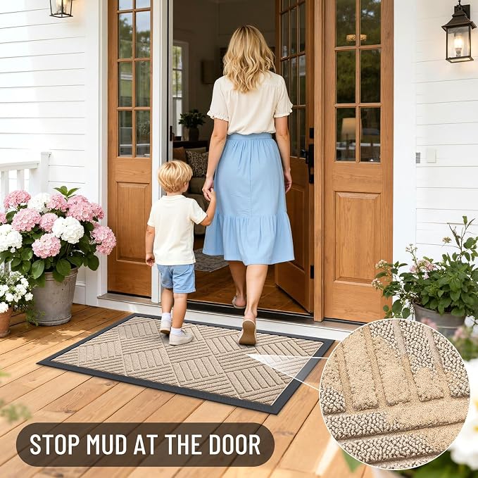 OLANLY Front Door Mat Outside Entrance 47x23, Waterproof Heavy-Duty Doormat | - Image 7