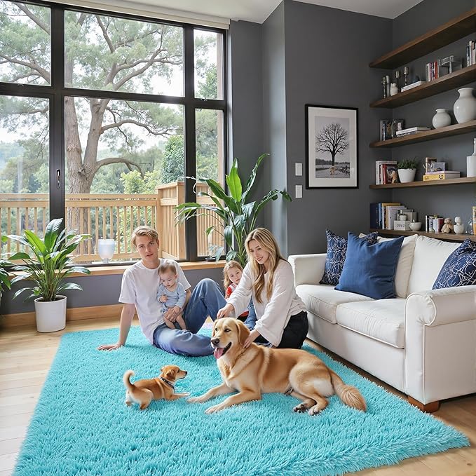 Rugs for Living Room 5x8, Alfombras para Salas Shag Large Plush Soft Area Rug - Image 4