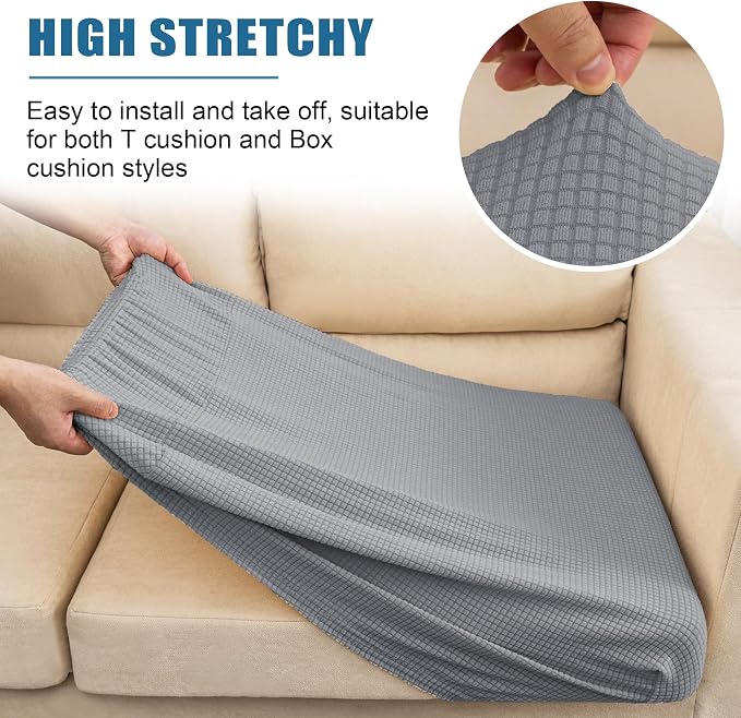 Water-Resistant Spandex Couch Cushion Covers, Stretch Sofa Settee Slipcover - Image 6