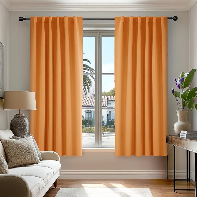 Deconovo Blackout Curtains for Kitchen Window Back Tab and Rod Pocket Curtains by Deconovo