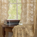 YJ YANJUN Vintage Lace Curtains 63 Inch Length 2 Panels Earthy Neutral Taupe by YJYANJUN