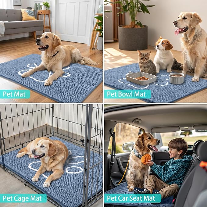 Smiry Dog Door Mat for Muddy Paws, Absorbent Dirt Trapper Non Slip Quick Dry - Image 8