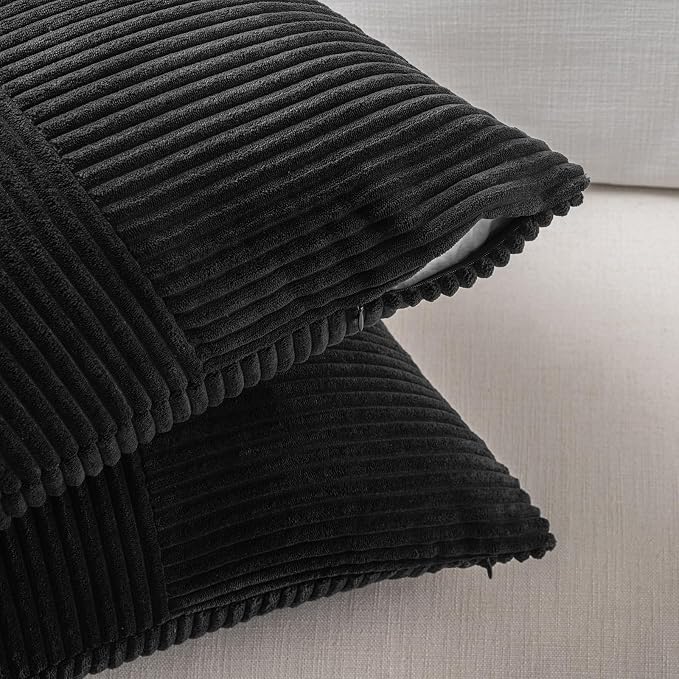 Fancy Homi 2 Packs Black Decorative Throw Pillow Covers 20x20 Inch - Image 4