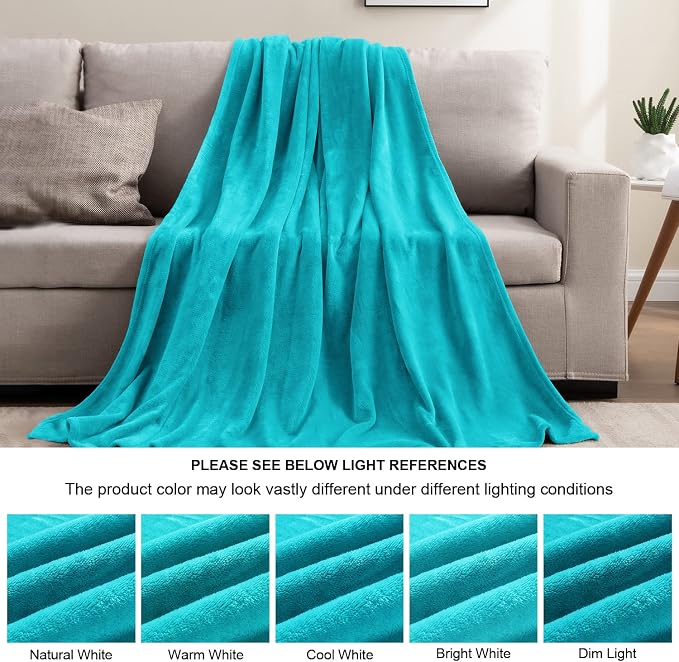 BEDELITE Fleece Blankets Twin Size Teal Throw Blankets - Image 6