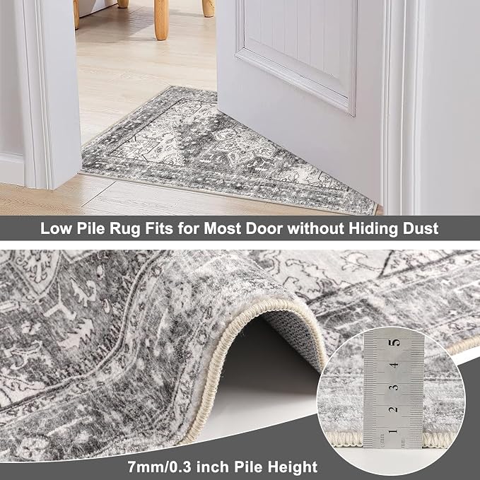 Yamaziot Washable Runner Rug, 2x10 Non-Slip Boho Vintage Hallway Rug Runner - Image 5
