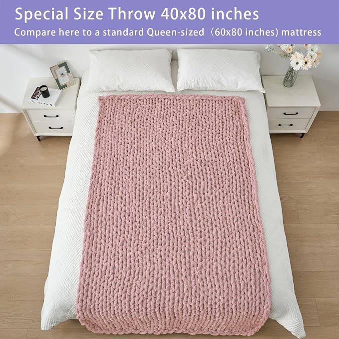 Bigacogo Chunky Knit Throw Blanket - Image 5