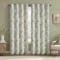 Floral Blackout Sage Green Curtains 90 Inch Length 2 Panels Set, Linen Texture by Unknown