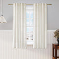 Cream Semi Sheer Linen Curtains 63 inch Length by Nanspring