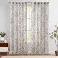 jinchan Linen Blend Curtain Floral Curtains by JINCHAN