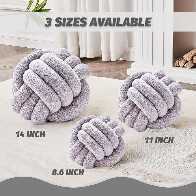 Uvvyui Knot Pillow Ball, Soft Home Decorative Pillows, Round Throw Pillow - Image 2