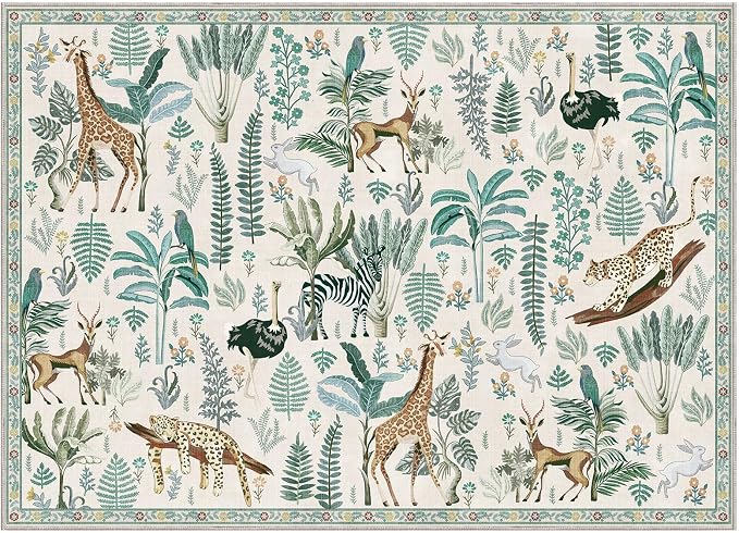 OPPODREAM Animal Soft Area Rugs 5x7, Washable Beige Rug - Image 9
