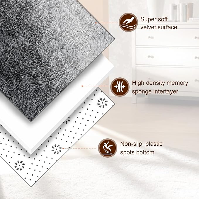 TWINNIS Super Soft Shaggy Rugs Fluffy Carpets, 5x8 Feet, Indoor Modern Plush - Image 2
