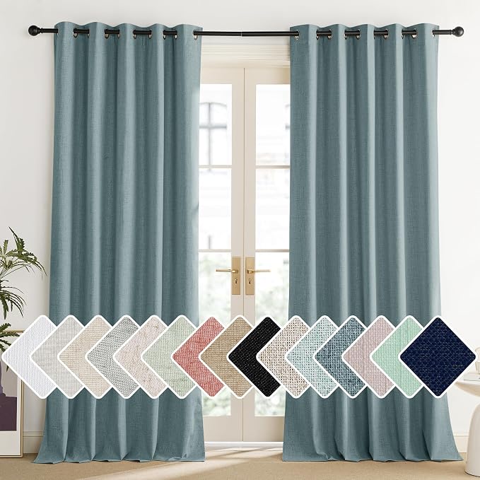 NICETOWN 100% Absolutely Blackout Linen Curtains by NICETOWN