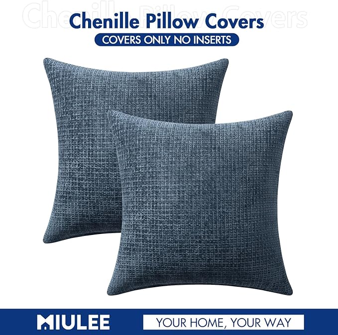 MIULEE Decorative Lumbar Throw Pillow Covers 12x20 Coastal Navy Blue 2 Pack | - Image 6