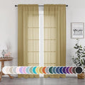 OWENIE Gold Sheer Curtains 84 Inch Length 2 Panels Set, Light Filtering Voile by OWENIE