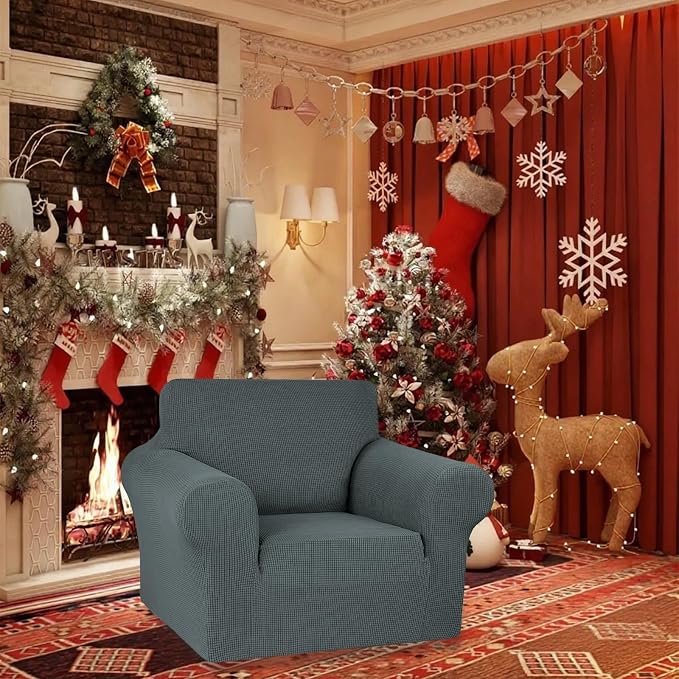 KEKUOU Stretch Single Sofa Slipcover 1 Piece Couch Sofa Cover Furniture - Image 2