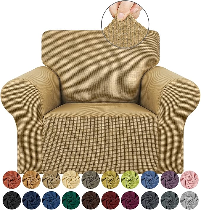 KEKUOU Stretch Single Sofa Slipcover 1 Piece Couch Sofa Cover Furniture by KEKUOU