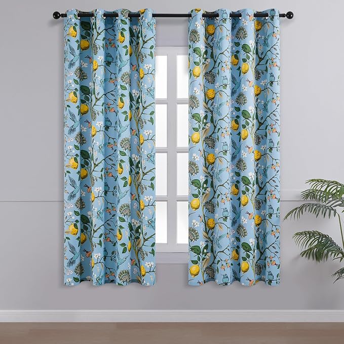 Topfinel 54 Inches Long Short Blue Blackout Curtains - Image 2