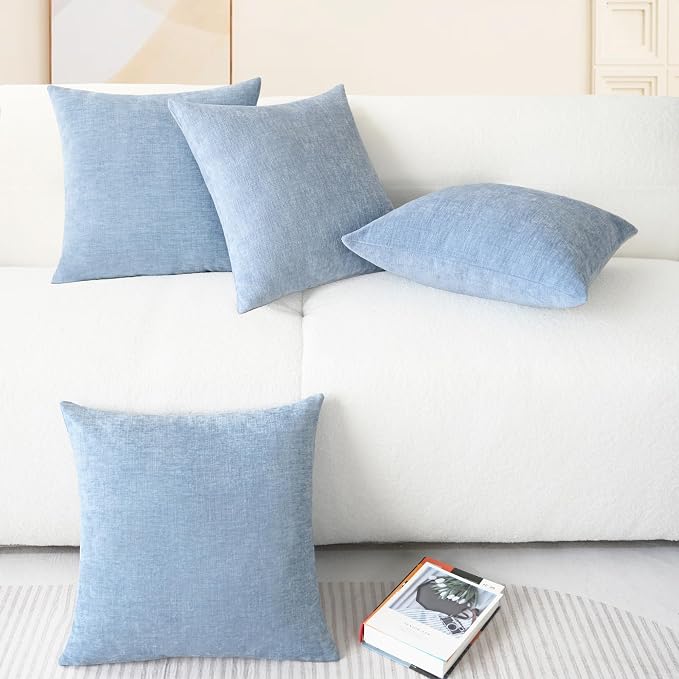 CaliTime Throw Pillow Covers Decorative 18 X 18 Inches Pack of 4 Cozy Chenille - Image 6