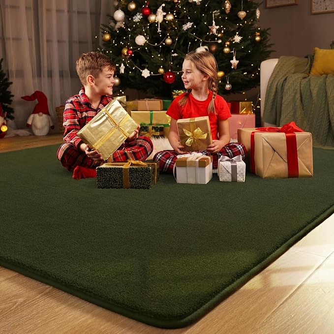 Amearea 4x4 Square Area Rugs for Bedroom Living Room, Olive Green Thickened - Image 9