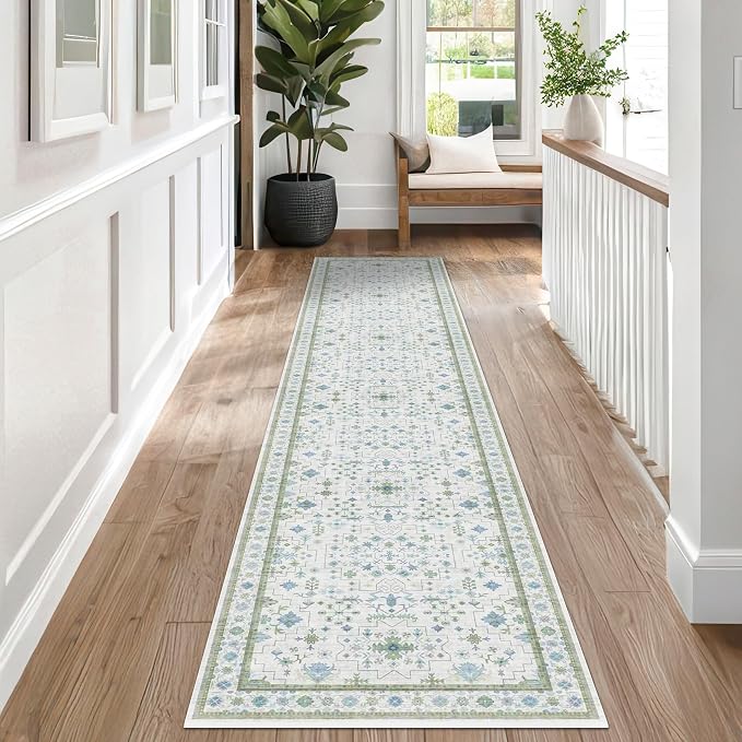 Hazo Haus Washable Oushak 2x8 Bathroom Runner Rug - Image 6