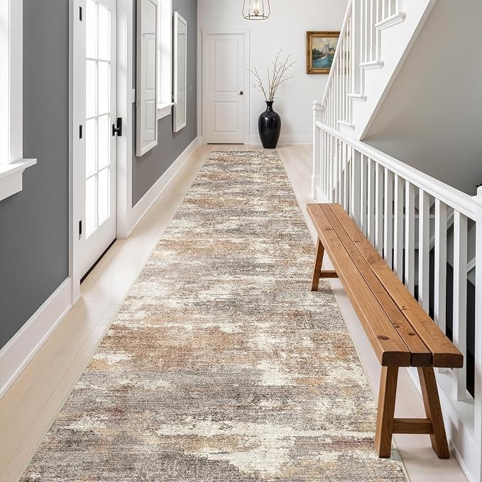 3x20 Washable Kitchen Runner Rug: Modern Abstract Runners - Image 3