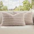 decorUhome Cozy Faux Fur Throw Pillow Covers 12x20 Set of 2 Decorative Soft by decorUhome
