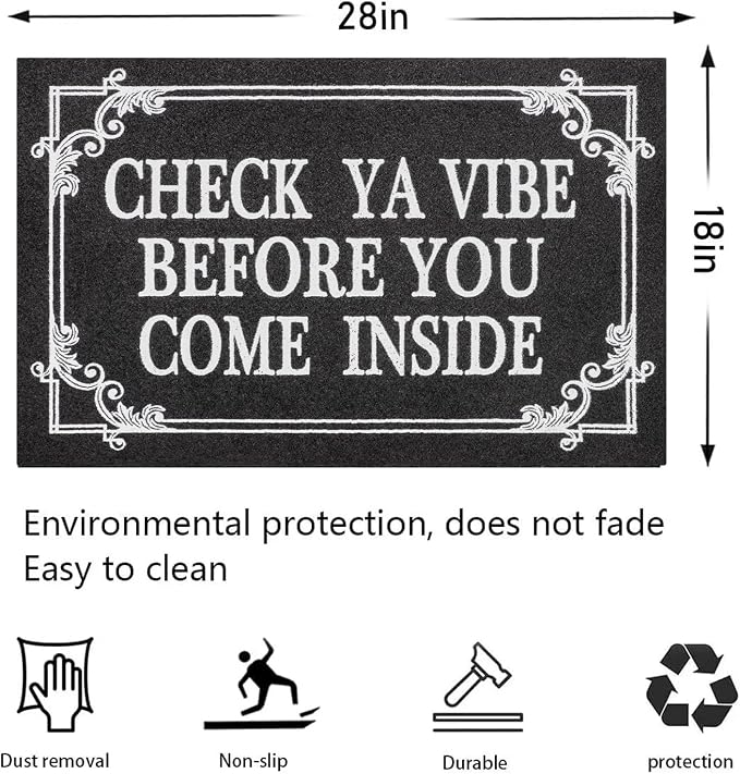 Indoor Door Mat Welcome Mats for Front Door Outdoor Entry Black Doormat - Image 3