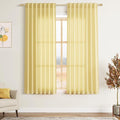 Yellow Linen Curtains 63 Inches Long by Nanspring