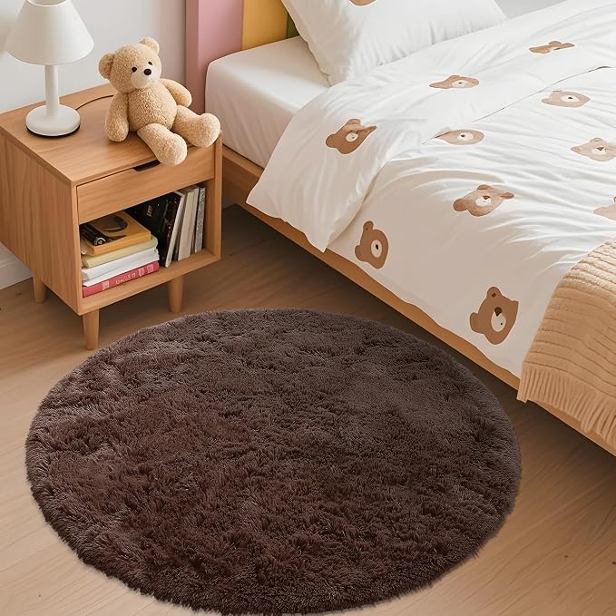 OLANLY Coffee Round Rugs for Bedroom - Image 3