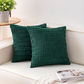 Pack of 2 Christmas Green Corduroy Decorative Throw Pillow Covers 24x24 Inch by Unknown