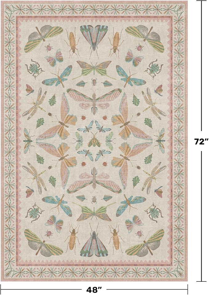 Hazo Haus Neutral Girl Nursery Rug 4x6 - Image 2