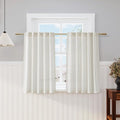 Nanspring Cream Cafe Curtains 45 Inch Length Set 2 Panel Back Tab Pocket Semi by Nanspring