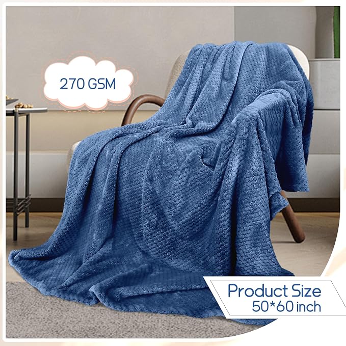 4 Pack Fleece Throw Blankets 50x60 Inches – 270 GSM Ultra Soft Flannel - Image 3