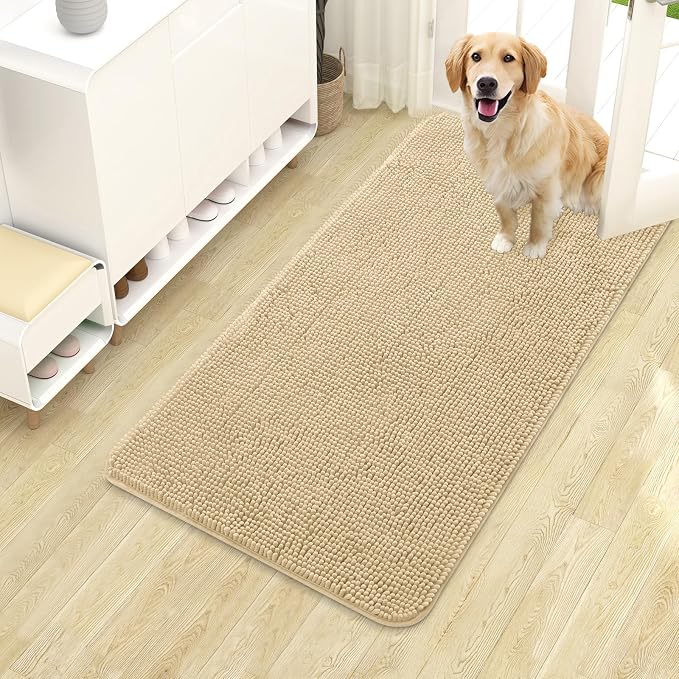 OLANLY Dog Door Mat for Muddy Paws 40x24, Absorbs Moisture and Dirt, Absorbent by OLANLY