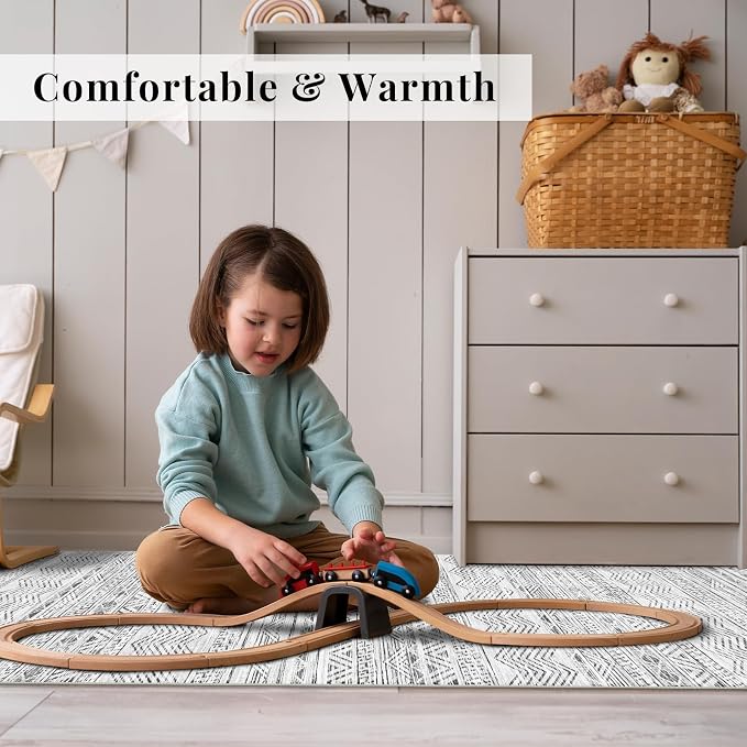 3x5 Washable Entryway Area Rug: Modern Moroccan Small Runner Rug Indoor Soft - Image 3