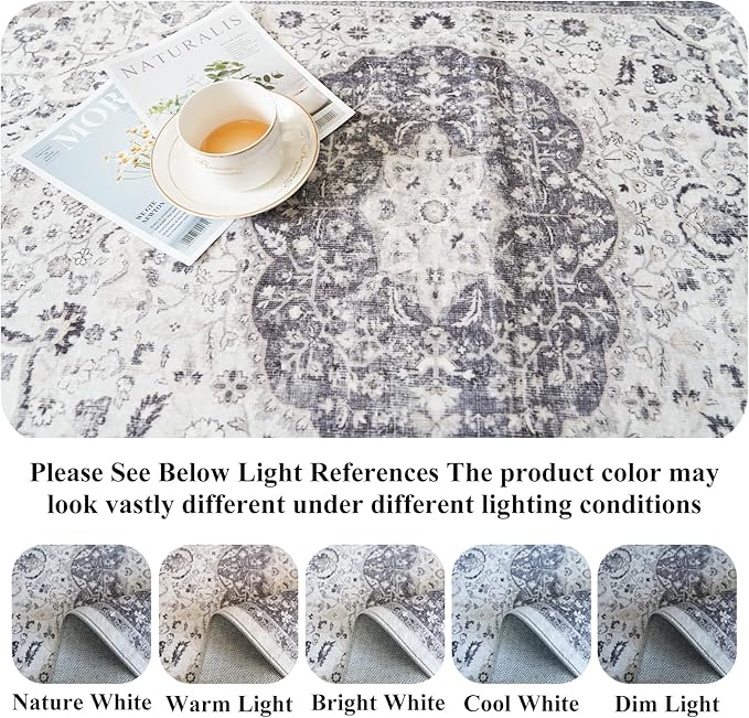 Hallway 2x6 Washable Runner Rug: Oriental Stain Resistant Kitchen Entryway Rugs - Image 3