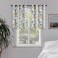 Topfinel White Blackout Tiers 36 Inch Length Curtains Classical Watercolor by Topfinel