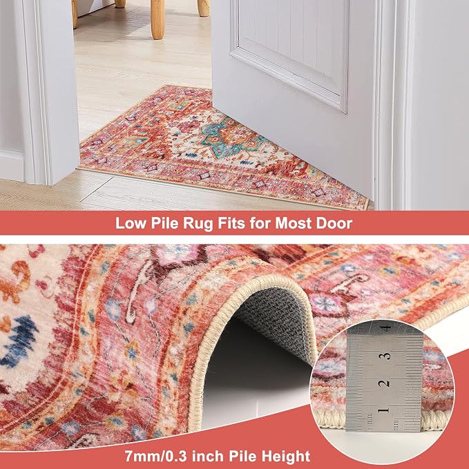 Yamaziot Washable Runner Rug, 2x10 Non-Slip Boho Vintage Hallway Rug Runner - Image 6