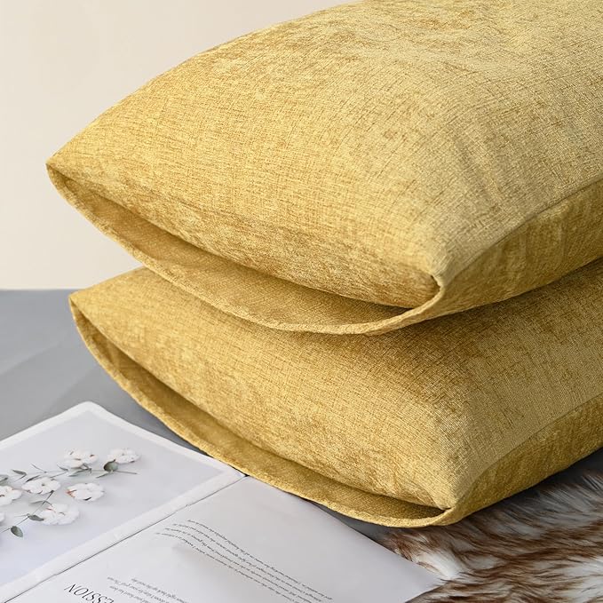 CaliTime Throw Pillow Covers Decorative 20 X 26 Inches Pack of 2 Cozy Chenille - Image 3