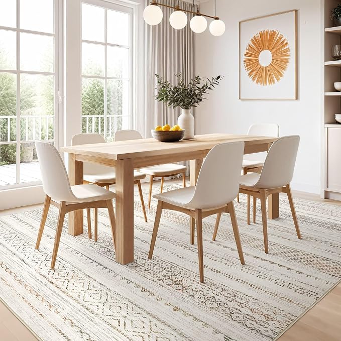 Nakagishi 10x12 Area Rug Living Room: Washable Boho Large Neutral Modern Soft - Image 7