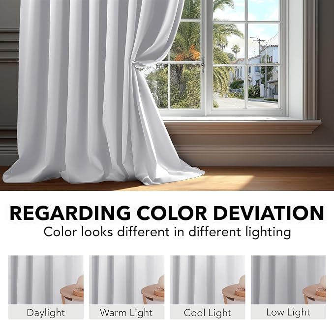 Deconovo Blackout Curtains, Thermal Insulated, W70 x L108 2 Panels, Back Tab - Image 6