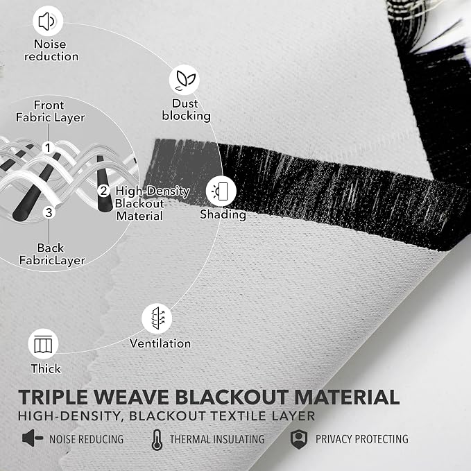 Deconovo Back Tab and Rod Pocket Curtains Blackout Curtains Thermal Insulated - Image 4