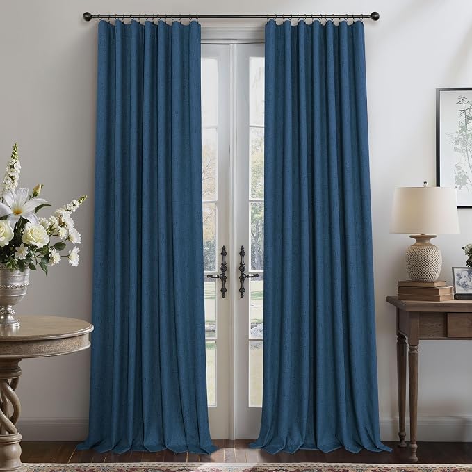 Navy Blue Short Blackout Curtains 54 Inch Length 2 Panels - Image 9