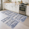 KOZYFLY Modern Abstract Area Rugs 2PCS 2x3 and 2x6 Blue-Grey Machine Washable by KOZYFLY