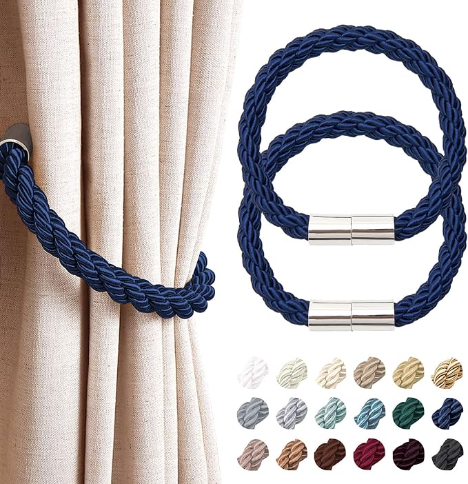 NICEEC 2 Pack Strong Magnetic Curtain Tiebacks Modern Simple Style Drape Tie by NICEEC