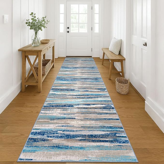 Lansny Modern Abstract Runner Rug 3x12 by lansny