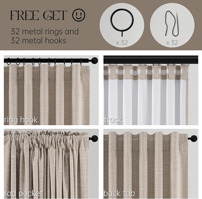 Topfinel 54 Inches Long Short Small Window Blackout Curtains Boho Farmhouse - Image 4