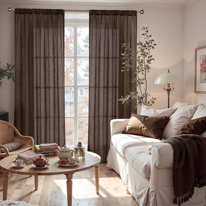 BGment 96 Inches Long Linen Curtains - Image 2