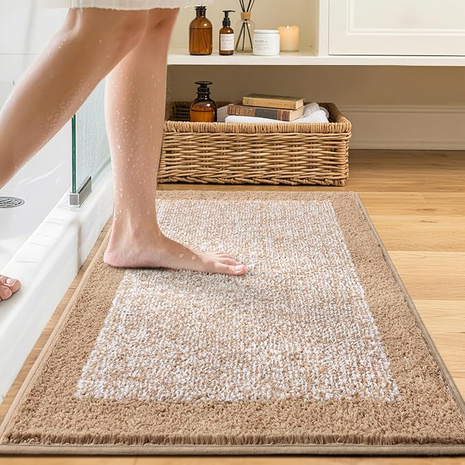 Bathroom Rugs 30x20 Non Slip Washable, Soft Absorbent Quick Dry Mats - Image 2